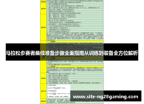马拉松参赛者最佳准备步骤全面指南从训练到装备全方位解析